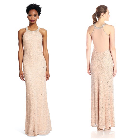 Adriana Papel High-Neck Gown